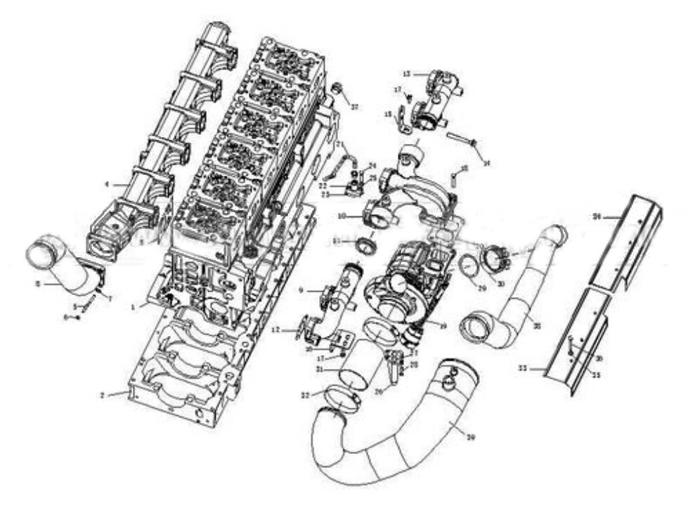 AIR INLET & EXHAUST 2 VALVE TYPE, HOWO PARTS